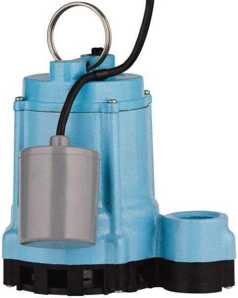 Little Giant Pumps - 4/10 hp, 9 Amp Rating, 115 Volts, Piggyback Mechanical Float Operation, Effluent Pump - 1 Phase, Cast Iron Housing - Americas Industrial Supply