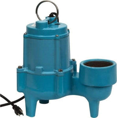 Little Giant Pumps - 4/10 hp, 8.5 Amp Rating, 115 Volts, Manual Operation, Sewage Pump - 1 Phase, Cast Iron Housing - Americas Industrial Supply