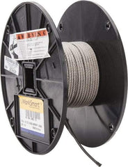 Value Collection - 100' Long, 1/8" Diam, Aircraft Cable - 1,780 Lb Breaking Strength, Material Grade 316, 7 x 19 Strand Core - Americas Industrial Supply