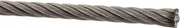 Value Collection - 1' Long, 1/4" Diam, Aircraft Cable - 4,900 Lb Breaking Strength, Material Grade 316, 7 x 19 Strand Core - Americas Industrial Supply