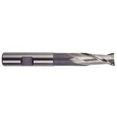 3/4 Dia. x 5-1/4 Overall Length 2-Flute Square End High Speed Steel SE End Mill-Round Shank-Extension -TiN - Americas Industrial Supply