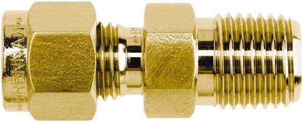 Brennan - 3/8" OD, Brass Male Connector - NPT Ends - Americas Industrial Supply