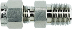 Brennan - 1/4" Tube OD x 1/2 Thread Stainless Steel Compression Tube Male Connector - Americas Industrial Supply