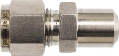 Brennan - 3/8" Tube OD x 3/8 Thread Stainless Steel Compression Tube Butt Weld Male Connector - Americas Industrial Supply