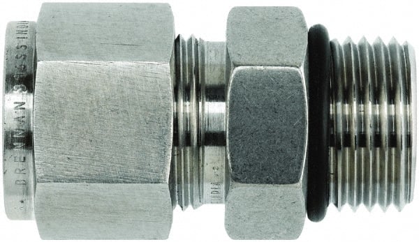Brennan - 3/8" Tube OD Stainless Steel Compression Tube O-Seal Male Connector - Americas Industrial Supply