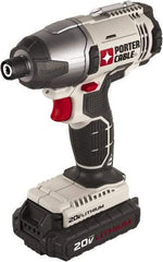 Porter-Cable - 1/4" Drive 20 Volt T-Handle Cordless Impact Wrench & Ratchet - 2,900 RPM, 124 Ft/Lb Torque, 2 Lithium-Ion Batteries Included - Americas Industrial Supply