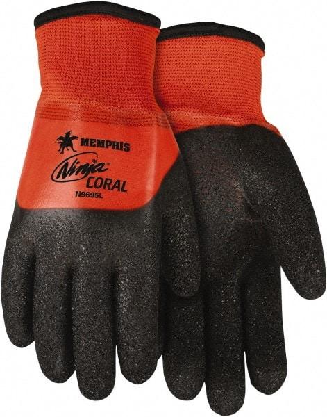 MCR Safety - Size 2XL (11) PVC with Black Coral Coated Nylon Work Gloves - Fully Coated, Paired - Americas Industrial Supply