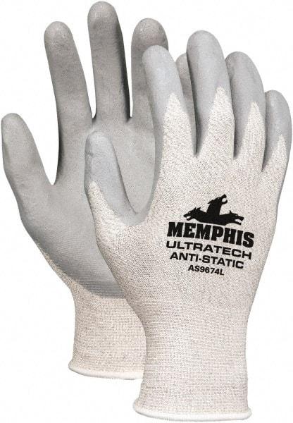 MCR Safety - Size M, Cut Resistant Gloves - Palm Coated, Gray - Americas Industrial Supply