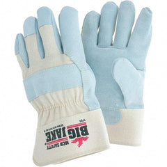 MCR Safety - Size XL (10), ANSI Cut Lvl 3, Abrasion Lvl 6, Leather Cut & Puncture Resistant Gloves - 12.5" Long, White/Gray, Paired - Americas Industrial Supply