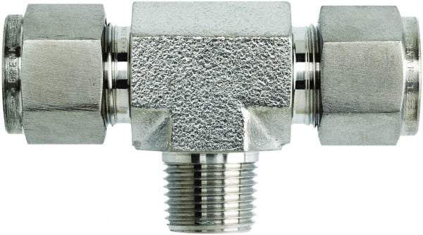 Brennan - 1/2" OD, Stainless Steel Union Tee - Comp x Comp x Comp Ends - Americas Industrial Supply