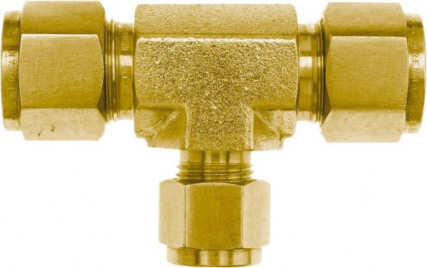 Brennan - 1/8" Tube OD Brass Compression Tube Union Tee - Americas Industrial Supply