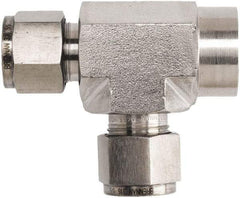 Brennan - 3/8" OD, Stainless Steel Female Run Tee - Comp x FNPT x Comp Ends - Americas Industrial Supply