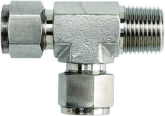 Brennan - 1/4" OD, Stainless Steel Male Run Tee - Comp x MNPT x Comp Ends - Americas Industrial Supply