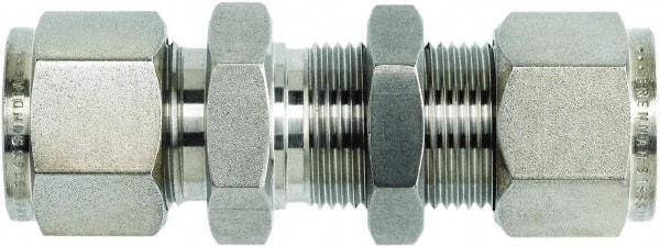 Brennan - 1/4" OD, Stainless Steel Bulkhead Union - Comp x Comp Ends - Americas Industrial Supply