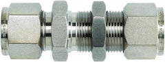 Brennan - 1/4" OD, Stainless Steel Bulkhead Union - Comp x Comp Ends - Americas Industrial Supply