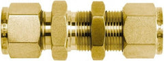 Brennan - 1/2" OD, Brass Bulkhead Union - Comp x Comp Ends - Americas Industrial Supply