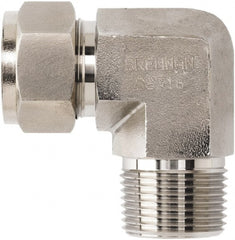 Brennan - 1/8" Tube OD x 1/8 Thread Stainless Steel Compression Tube Male Elbow - Americas Industrial Supply