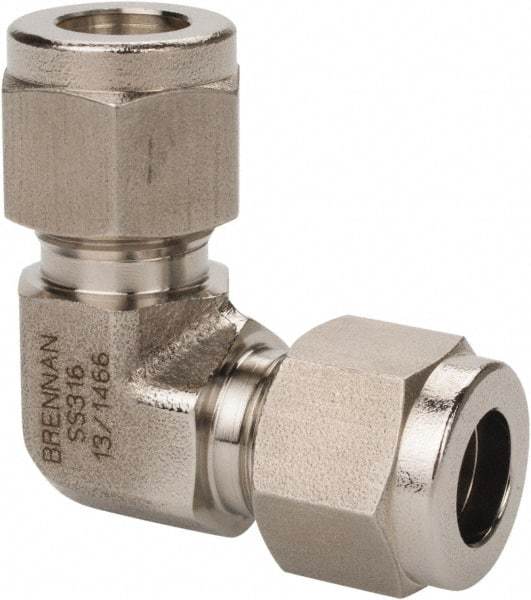 Brennan - 3/8" OD, Stainless Steel Union Elbow - Comp x Comp Ends - Americas Industrial Supply