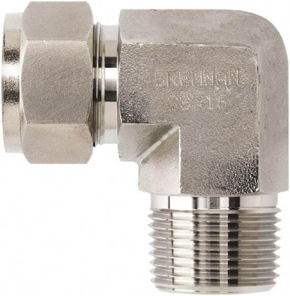 Brennan - 1/4" OD, Stainless Steel Male Elbow - Comp x MNPT Ends - Americas Industrial Supply
