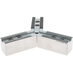 Samchully - 210mm Max Chuck Capacity, 1.5mm x 60° Serrated Interface, Round Soft Lathe Chuck Jaw - 3 Jaw, Steel, 25mm Btw Mount Hole Ctrs, 95mm Long, 35mm Wide, 38mm High, 14mm Groove, M12mm Fastener - Americas Industrial Supply