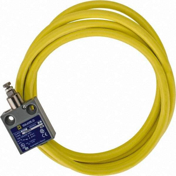 Square D - SPDT, NC/NO, 240 VAC, Prewired Terminal, Plunger Actuator, General Purpose Limit Switch - 1, 2, 4, 6, 6P NEMA Rating, IP67 IPR Rating, 80 Ounce Operating Force - Americas Industrial Supply