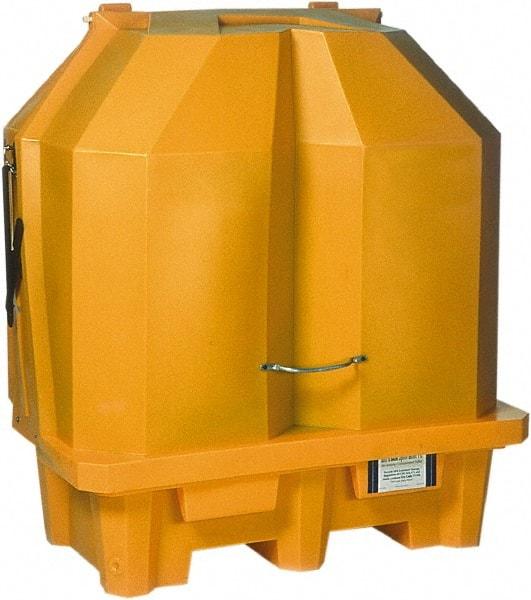 UltraTech - 66 Gal Sump, 3,000 Lb Capacity, 2 Drum, Polyethylene Spill Deck or Pallet - 57" Long x 31" Wide x 65" High, Liftable Fork, Drain Included, Inline Drum Configuration - Americas Industrial Supply