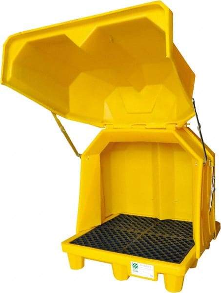 UltraTech - 66 Gal Sump, 6,000 Lb Capacity, 4 Drum, Polyethylene Spill Deck or Pallet - 58" Long x 54" Wide x 65" High, Liftable Fork, Drain Included, 2 x 2 Drum Configuration - Americas Industrial Supply