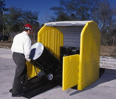 UltraTech - 75 Gal Sump, 9,000 Lb Capacity, 4 Drum, Polyethylene Spill Deck or Pallet - 69" Long x 65" Wide x 84" High, Liftable Fork, Low Profile, 2 x 2 Drum Configuration - Americas Industrial Supply