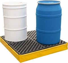 UltraTech - 66 Gal Sump, 2,400 Lb Capacity, 4 Drum, Polyethylene Spill Deck or Pallet - 56" Long x 25" Wide x 8" High, Liftable Fork, 2 x 4 Drum Configuration - Americas Industrial Supply