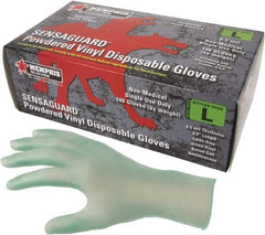 MCR Safety - Size XL, 6-1/2 mil, Industrial Grade, Powdered Vinyl Disposable Gloves - 9-1/2" Long, Green, Smooth Rolled Cuffs, FDA Approved, Ambidextrous - Americas Industrial Supply