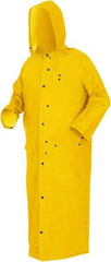 MCR Safety - Size S, Yellow, Rain Jacket - 2 Pockets, Attached Hood - Americas Industrial Supply