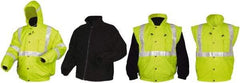 MCR Safety - Size 4XL, Lime, Rain, Cold Weather Rain Jacket - 3 Pockets, Packable Hood - Americas Industrial Supply