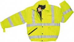 MCR Safety - Size 3XL, High Visibility Lime, Rain, Cold Weather Rain Jacket - 3 Pockets, Attached Hood - Americas Industrial Supply