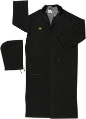 MCR Safety - Size 4XL, Black, Rain Jacket - 2 Pockets, Detachable Hood - Americas Industrial Supply