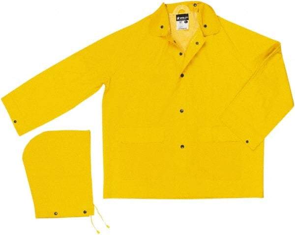 MCR Safety - Size S, Yellow, Rain Jacket - 2 Pockets - Americas Industrial Supply