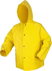 MCR Safety - Size M, Yellow, Rain Jacket - Detachable Hood - Americas Industrial Supply