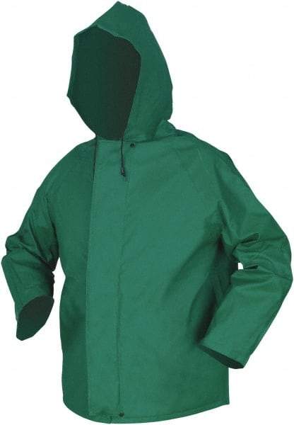 MCR Safety - Size S, Green, Rain Jacket - Detachable Hood - Americas Industrial Supply