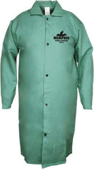 MCR Safety - Size M Welding & Flame Resistant/Retardant Coat - Green, Cotton, Snaps Closure - Americas Industrial Supply