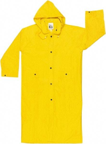 MCR Safety - Size XL, Yellow, Rain Jacket - 2 Pockets, Attached Hood - Americas Industrial Supply