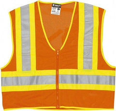 MCR Safety - Size 4XL Flame Resistant/Retardant Orange General Purpose Vest - 28.4" Chest, ANSI 107-2015, Nonconductive Zipper Closure, 2 Pockets, Polyester - Americas Industrial Supply