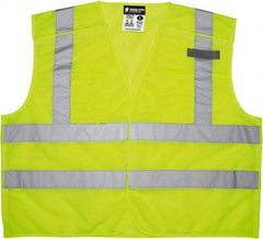 MCR Safety - Size 3XL High Visibility Lime Mesh Breakaway Vest - 27.4" Chest, ANSI 107-2015, Hook & Loop Closure, 3 Pockets, Polyester - Americas Industrial Supply
