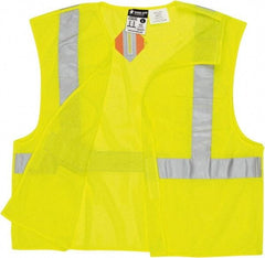 MCR Safety - Size 4XL Flame Resistant/Retardant Lime Mesh Breakaway Vest - 28.4" Chest, ANSI 107-2015, Hook & Loop Closure, 2 Pockets, Polyester - Americas Industrial Supply