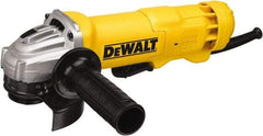 DeWALT - 4-1/2" Wheel Diam, 11,000 RPM, Corded Angle & Disc Grinder - 5/8-11 Spindle, 120 Volts, 11 Amps - Americas Industrial Supply