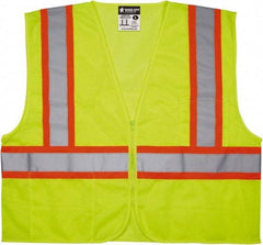 MCR Safety - Size 3XL Flame Resistant/Retardant Lime General Purpose Vest - 27.4" Chest, ANSI 107-2015, Zipper Closure, 2 Pockets, Polyester - Americas Industrial Supply