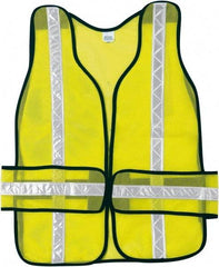 MCR Safety - One Size Fits Most High Visibility Lime Mesh Breakaway Vest - 38" Chest, Hook & Loop Closure, Polyester - Americas Industrial Supply