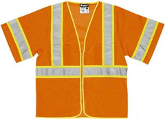 MCR Safety - Size L High Visibility Orange General Purpose Vest - 24.4" Chest, ANSI 107-2015, Zipper Closure, 2 Pockets, Polyester - Americas Industrial Supply