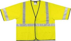 MCR Safety - Size 3XL High Visibility Lime Solid General Purpose Vest - 27.4" Chest, ANSI 107-2015, Hook & Loop Closure, 3 Pockets, Polyester - Americas Industrial Supply