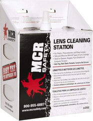 MCR Safety - 9 Inch Wide x 5-1/2 Inch High x 12 Inch Deep, Cardboard Lens Cleaning Station - 1 Pump, 16 Ounce Capacity Pump, 1,200 Towelettes, Disposable Station - Americas Industrial Supply