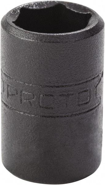 Proto - 3/8", 1/4" Drive, Standard Hand Socket - 6 Points, 7/8" OAL, Alloy Steel, Black Finish - Americas Industrial Supply