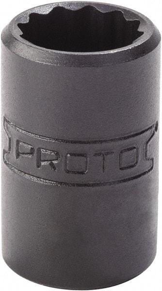 Proto - 7/32", 1/4" Drive, Standard Hand Socket - 12 Points, 7/8" OAL, Alloy Steel, Black Finish - Americas Industrial Supply